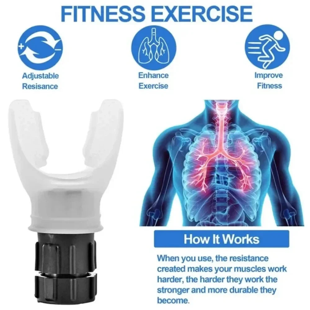 "Silicone Breathing trainer Exercise Mouthpiece Exercise Lung Respirator Trainer Training Equipment Fitness Accessories"