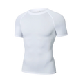 White short-sleeve athletic shirt on a white background