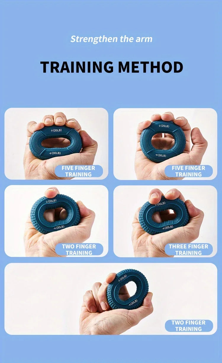 Hand Strengthener Grip Ring Silicone Grip Ring Strength Trainer Ring for Forearm Finger Training for Strength