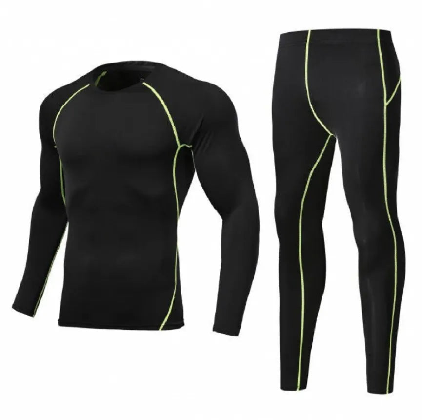 Men Bodybuilding Sportswear Clothes Fitness Suit Workout Pants Gym Muscle Elastic Compression Tights Skinny Running Tracksuit