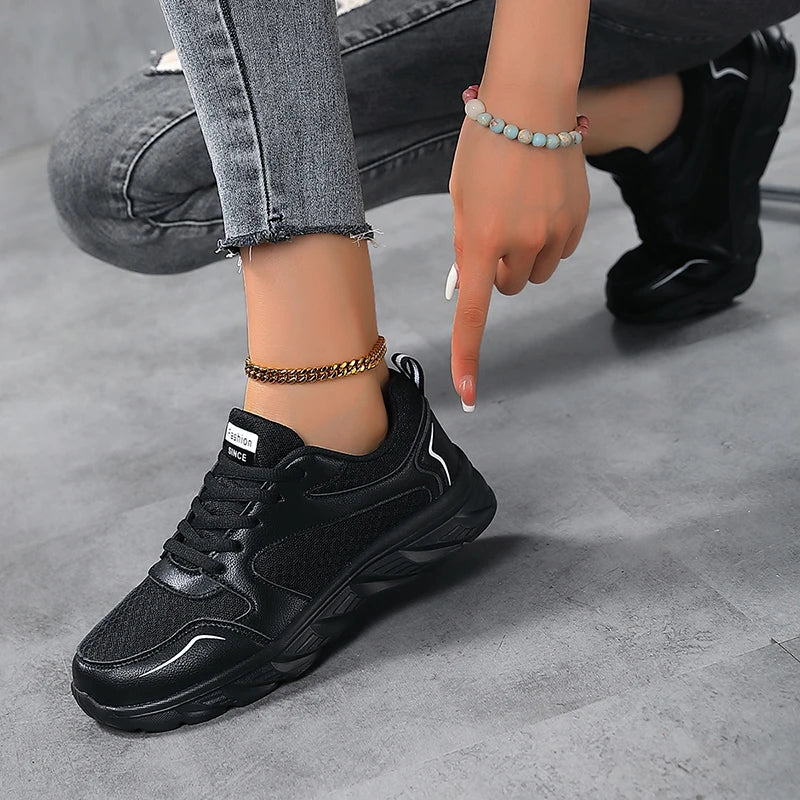 Lady Fitness Women Breathable Sneakers Woman Casual Shoes Cushion Female Comfortable Low Top Sock Sneakers Non-slip Walking Shoe