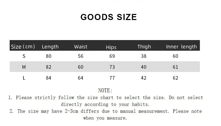 Size chart for Women Fitness Solid Color Seamless Leggings High Waist Push, showing measurements for S, M, and L with waist, hips, and length.