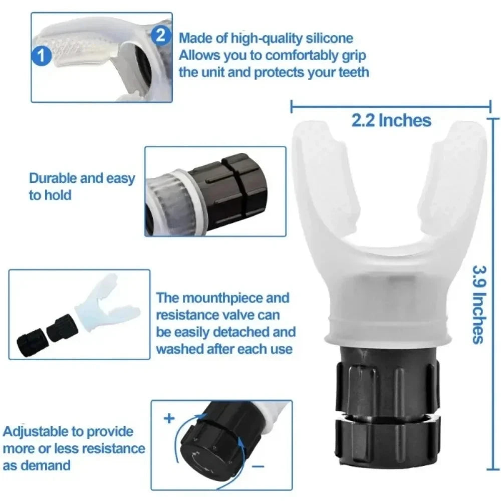 Silicone Breathing trainer Exercise Mouthpiece Exercise Lung Respirator Trainer Training Equipment Fitness Accessories