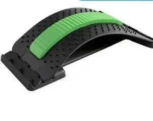 Green version of Four Level Adjustable Massager with Back Stretcher Waist Neck Support designed for posture correction and back relief.