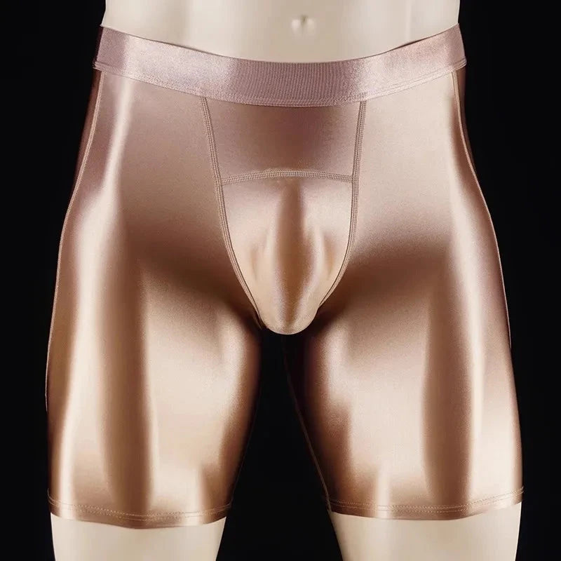 Men Thin Fitness vest Tights suit Slim Bottoms Satin Glossy Leggings Streetwear Athletic Shorts Quick-drying Compression Pants