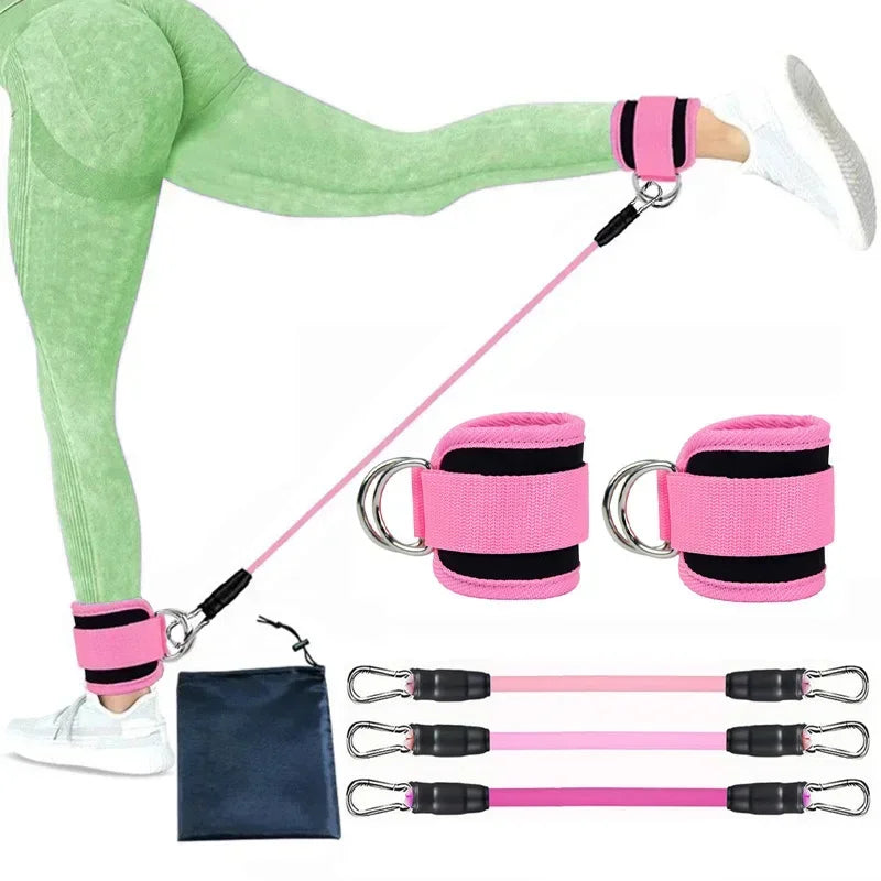 Ankle Straps Resistance Bands Set Fitness Workout Exercise Equipment Ankle Weight Yoga Elastic Fitness Band For Gym Man Woman