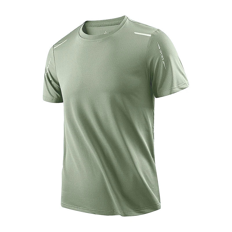 VigorFit green mens athletic t-shirt for running and gym workouts