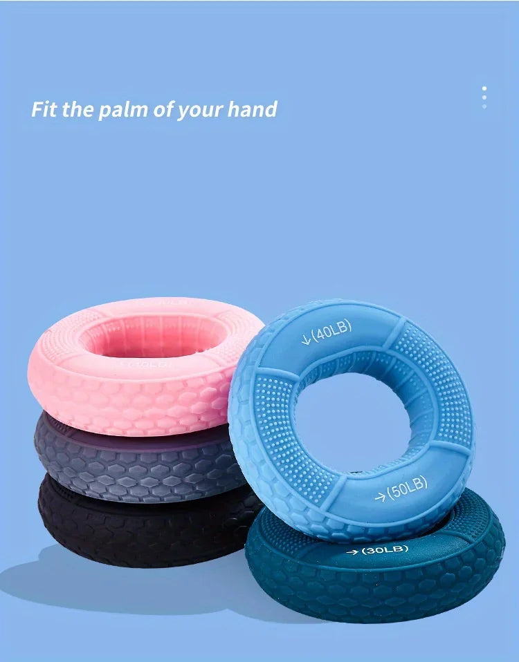Hand Strengthener Grip Ring Silicone Grip Ring Strength Trainer Ring for Forearm Finger Training for Strength