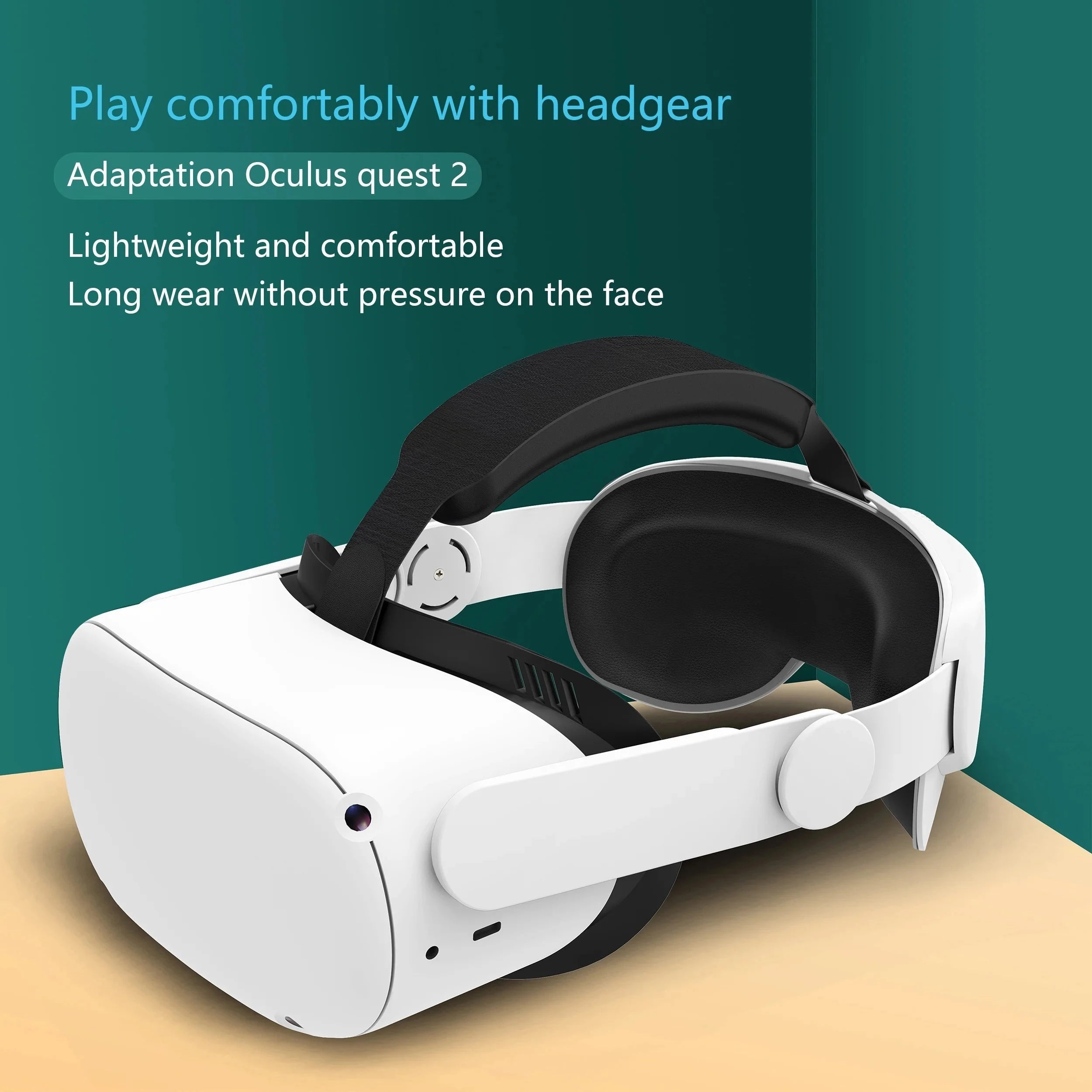 Design head strap accessories compatible with Quest 2 featuring ergonomic support and adjustable fit for enhanced VR comfort.